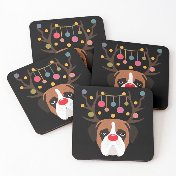 Item preview, Christmas Reindeer Boxer Dog designed and sold by Lulupainting.