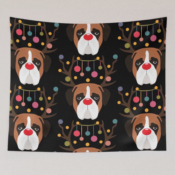 Item preview, Christmas Reindeer Boxer Dog designed and sold by Lulupainting.