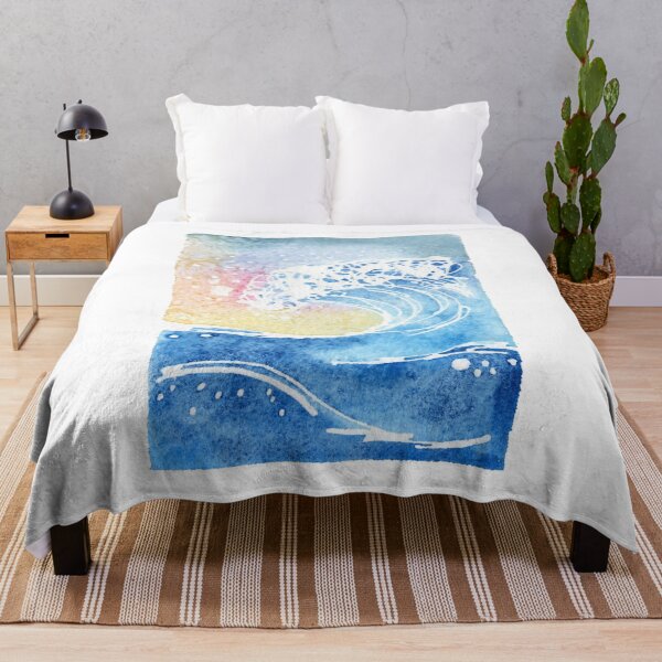 Item preview, Watercolor Hawaiian Sunset Wave designed and sold by maruwatercolor.