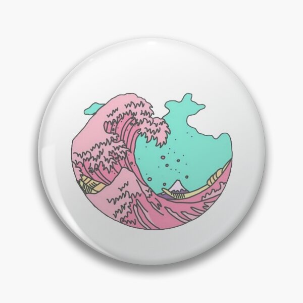 Artikelvorschau, Great Wave Aesthetic Vaporwave entworfen und verkauft von stickertopic.