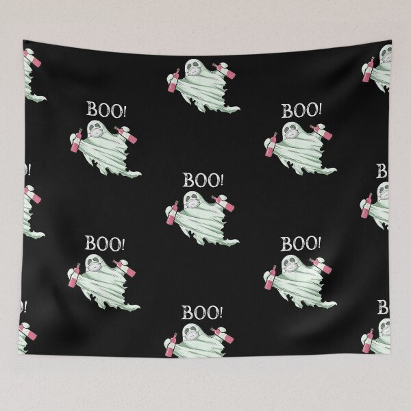 Item preview, Boo Face Mask Ghost Holding Wine designed and sold by mcinnesstore.
