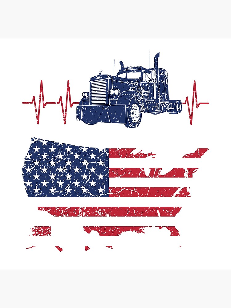 American Flag Semi Truck Driver Gifts Truck Lovers Trucker - Truck Driver -  Tapestry