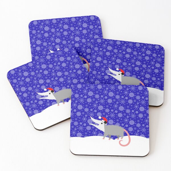 Item preview, Christmas Opossum Snow Scene designed and sold by dysperdis.