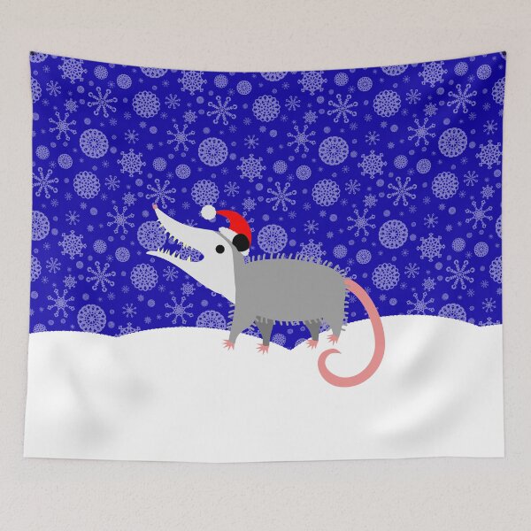 Item preview, Christmas Opossum Snow Scene designed and sold by dysperdis.