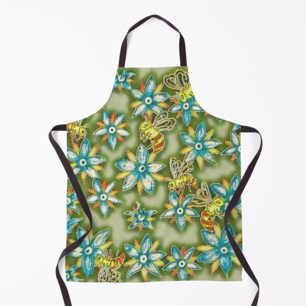 Item preview, borage and bees spring colours designed and sold by Faerieglen.