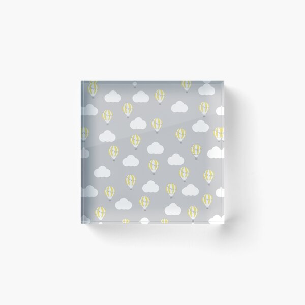 Item preview, Grey with Lemon Hot Air Balloons and Clouds Design designed and sold by shadowbright.