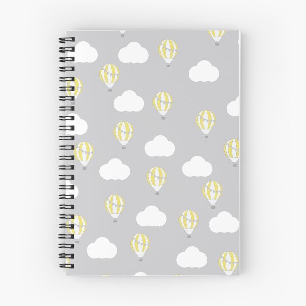 Item preview, Grey with Lemon Hot Air Balloons and Clouds Design designed and sold by shadowbright.