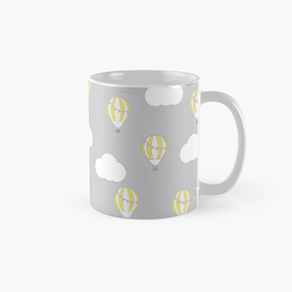Item preview, Grey with Lemon Hot Air Balloons and Clouds Design designed and sold by shadowbright.