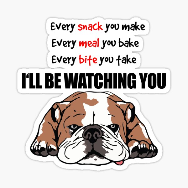 Lazy English Bulldog I'll Be Watching You Design