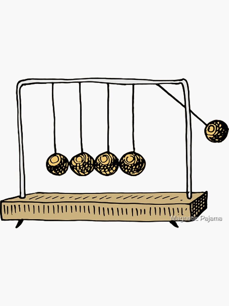 Newton's Cradle physics toy swinging spheres - newtonian pendulum by MagneticMama