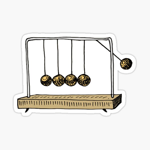 Newton's Cradle physics toy swinging spheres - newtonian pendulum Sticker