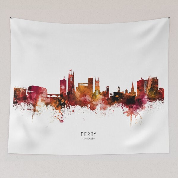 Artikelvorschau, Derby England Skyline entworfen und verkauft von ArtPrints.