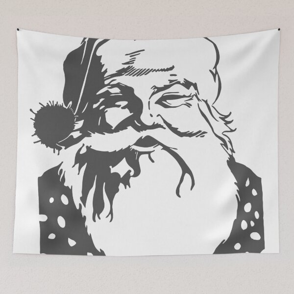Item preview, Santa gray grey monochrome black and white designed and sold by aapshop.
