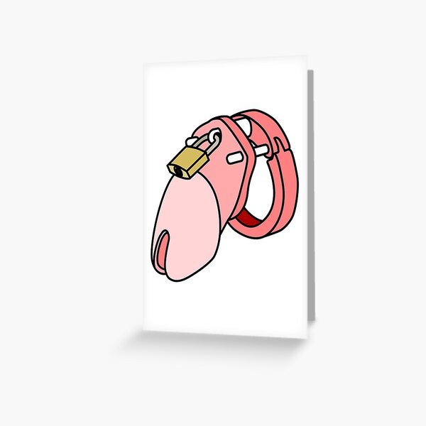 Chastity Cage (Pink) Greeting Card