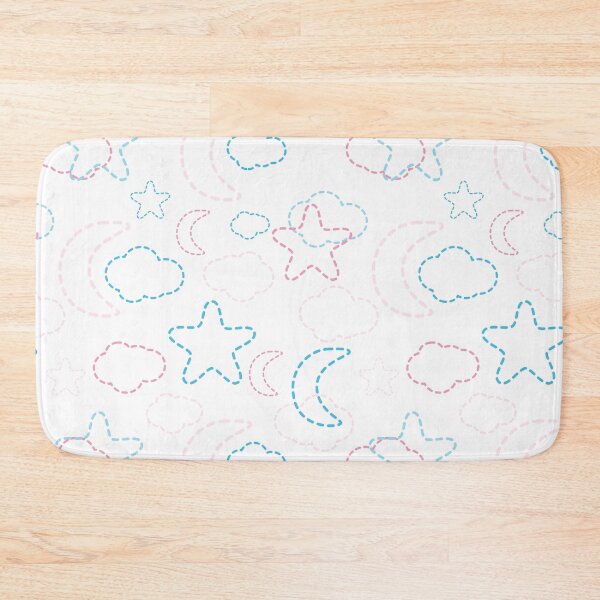 Item preview, Pink and Blue Nursery Stars Moon Clouds Pattern designed and sold by everything4eva.