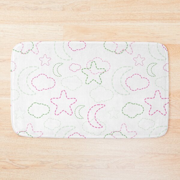 Item preview, Pink and Green Nursery Stars Moon Clouds Pattern designed and sold by everything4eva.