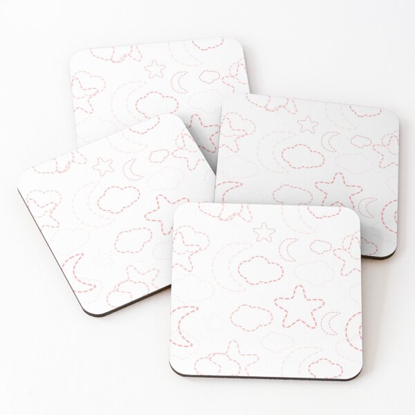 Item preview, Red Nursery Stars Moon Clouds Pattern designed and sold by everything4eva.