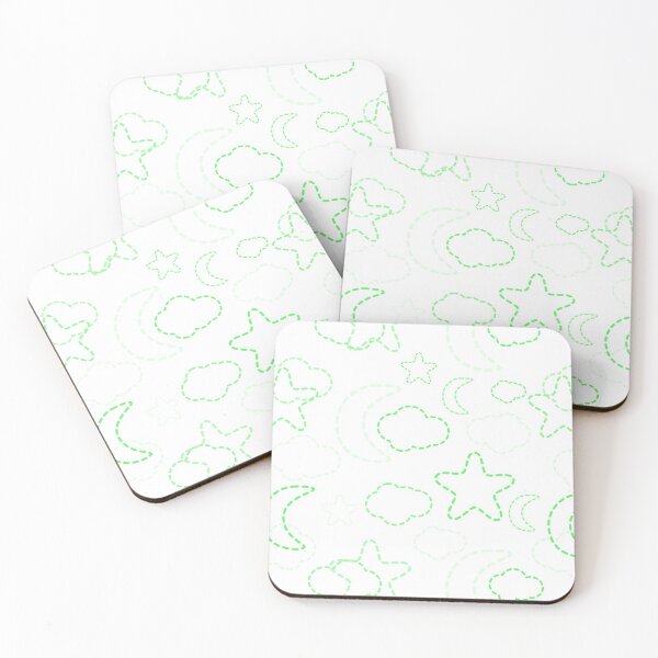 Item preview, Green Nursery Stars Moon Clouds Pattern designed and sold by everything4eva.