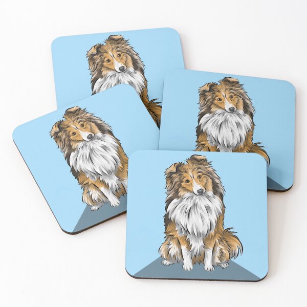 Item preview, Sheltie | Shetland Sheepdog | Blue Background | Cute Dog Art designed and sold by shirinsart.