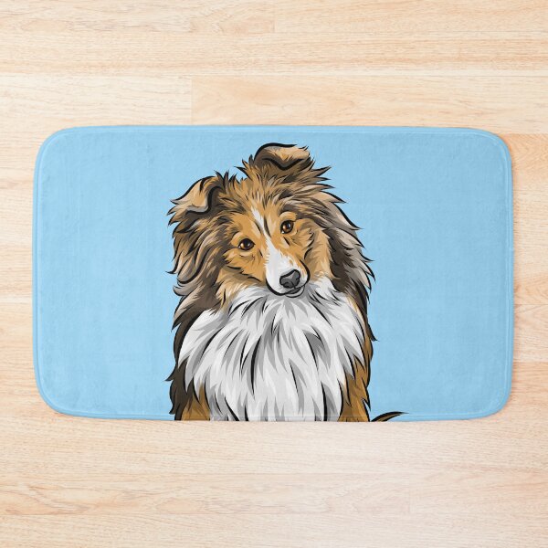 Item preview, Sheltie | Shetland Sheepdog | Blue Background | Cute Dog Art designed and sold by shirinsart.