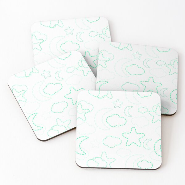 Item preview, Turquoise Nursery Stars Moon Clouds Pattern designed and sold by everything4eva.