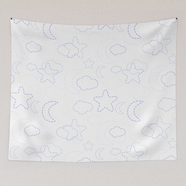 Item preview, Violet Nursery Stars Moon Clouds Pattern designed and sold by everything4eva.