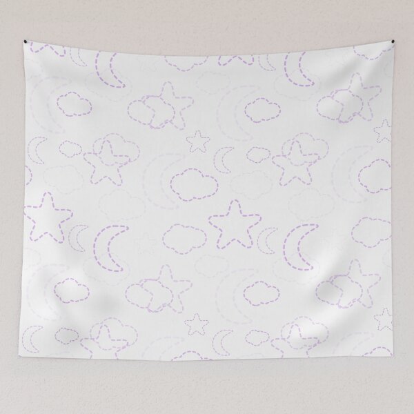 Item preview, Purple Nursery Stars Moon Clouds Pattern designed and sold by everything4eva.