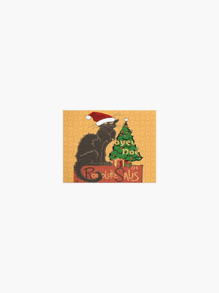 Joyeux Noel Le Chat Noir Spoof With Yuletree And Gifts Jigsaw Puzzle By Taiche Redbubble