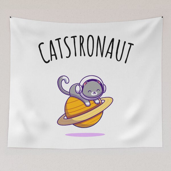 Item preview, Catstronaut, astronaut cat designed and sold by Curlyhaire.