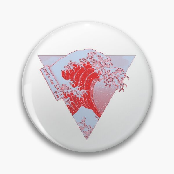 Item preview, The Great Wave Aesthetic Gradient Red designed and sold by stickertopic.
