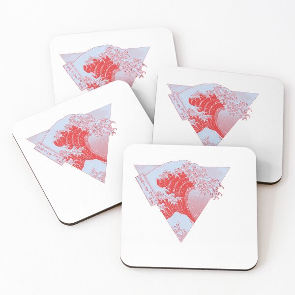 Item preview, The Great Wave Aesthetic Gradient Red designed and sold by stickertopic.