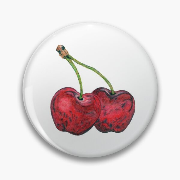 Item preview, Two red cherries - hand drawn design made with colored pencils designed and sold by schtroumpf2510.