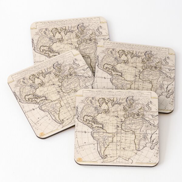 Item preview, Vintage french world map - Cartes et tables de la Géographie Physique et Naturelle. Présentées au Roi le 15 Mai 1757 Par Philippe Buache designed and sold by DejaVuStudio.