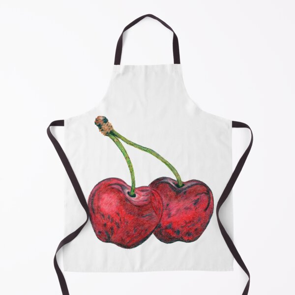 Item preview, Two red cherries - hand drawn design made with colored pencils designed and sold by schtroumpf2510.