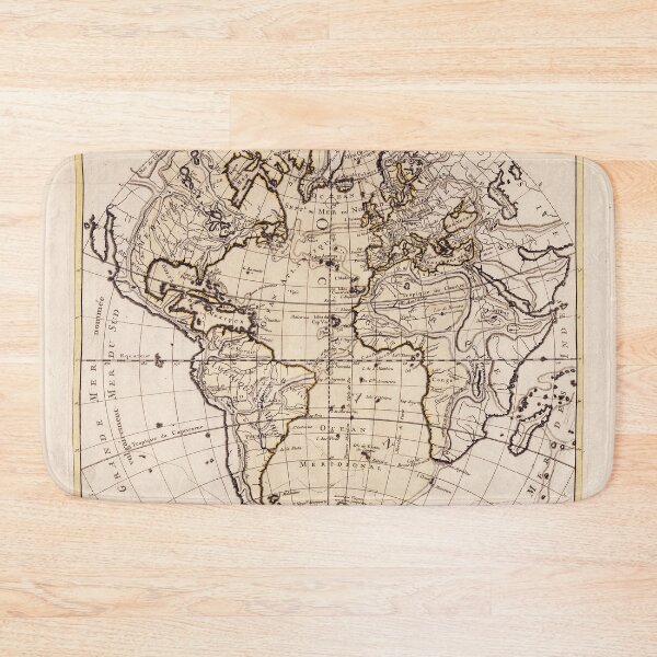 Item preview, Vintage french world map - Cartes et tables de la Géographie Physique et Naturelle. Présentées au Roi le 15 Mai 1757 Par Philippe Buache designed and sold by DejaVuStudio.