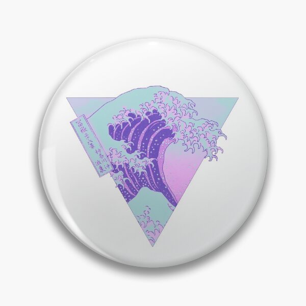 Item preview, The Great Wave Aesthetic Gradient Vaporwave designed and sold by stickertopic.