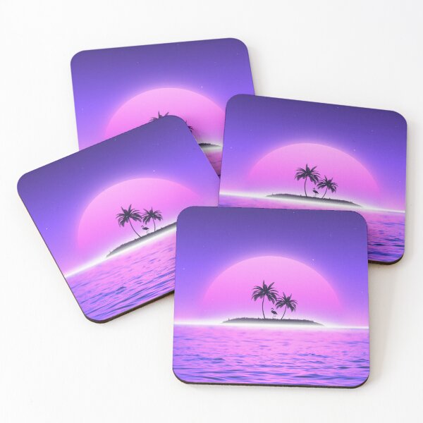 Item preview, Beach sunset flamingo palm designed and sold by exhozt.