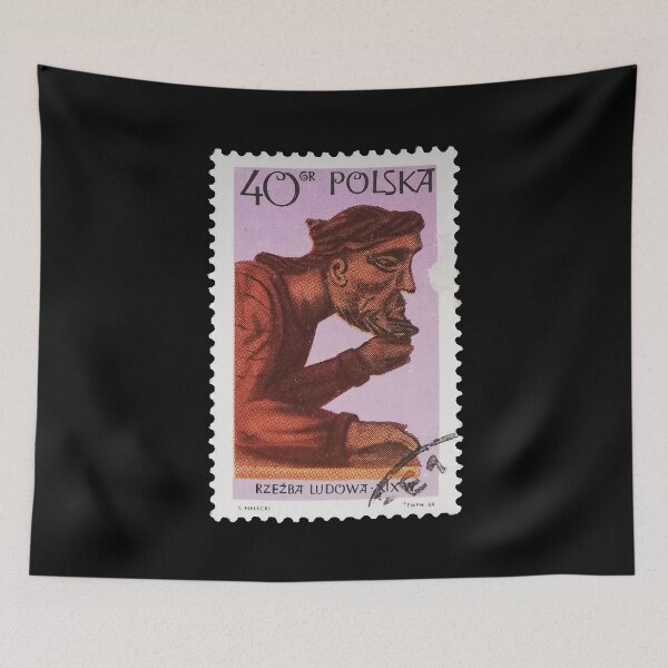 Item preview, Polish Folk Sculpture Thinking Man 1969 Stamp designed and sold by StampCollection.