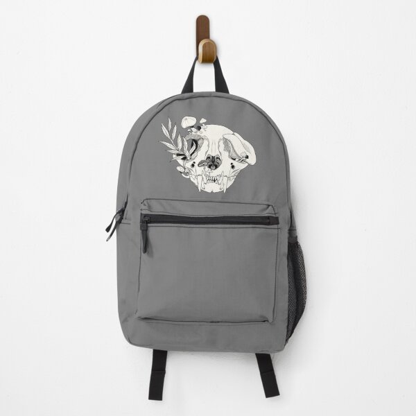 Item preview, Cat wild skull with mushrooms designed and sold by blacknoisyblue.