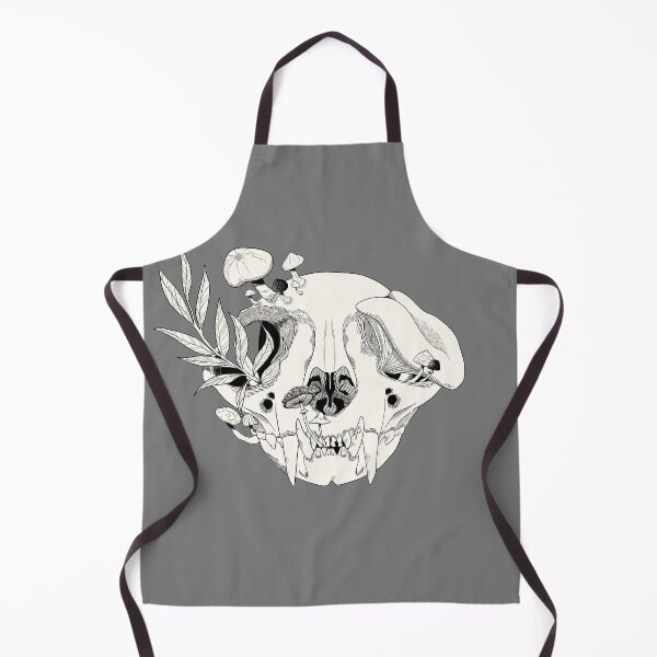 Item preview, Cat wild skull with mushrooms  designed and sold by blacknoisyblue.