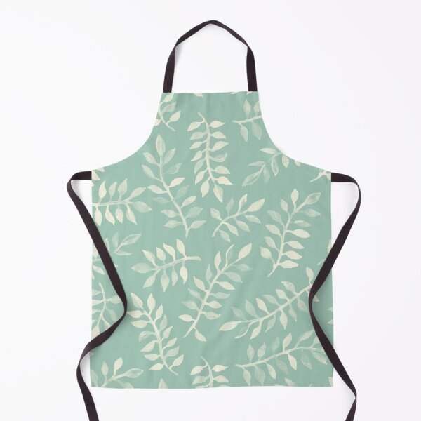 Item preview, Painted Leaves - a pattern in cream on soft mint green designed and sold by micklyn.