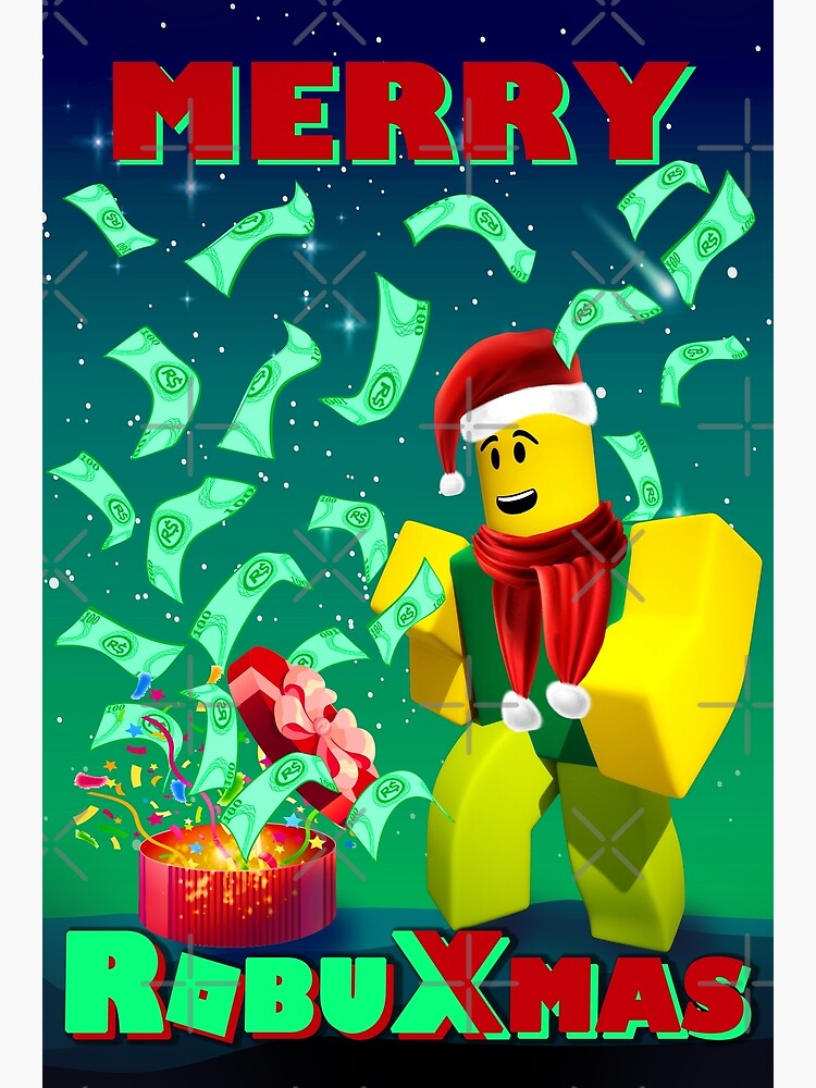 Merry Robuxmas Christmas Inspired Greeting Card By Infdesigner Redbubble - roblox merry christmas