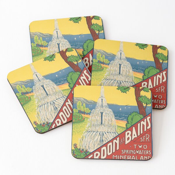 Item preview, retro yverdon les bains le centre thermal vintage reclame designed and sold by CorasPosters.