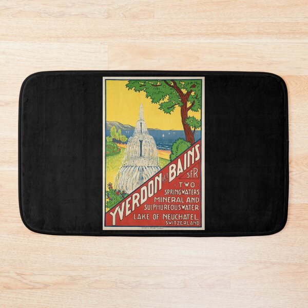 Item preview, retro yverdon les bains le centre thermal vintage reclame designed and sold by CorasPosters.