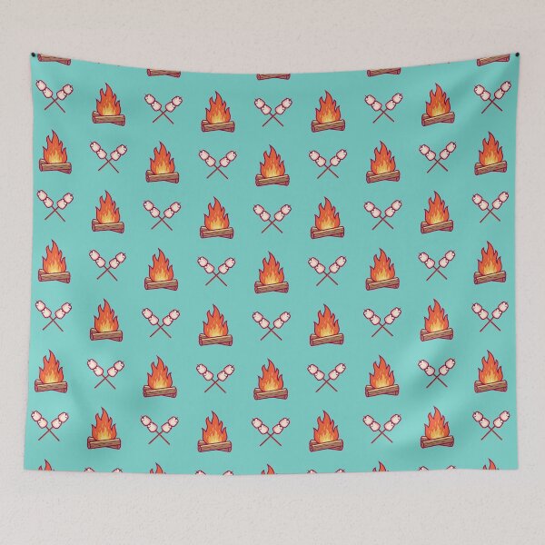 Item preview, Campfire and Marshmallow Pattern designed and sold by CuckooCards.