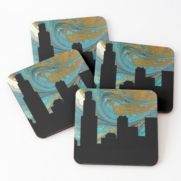 Item preview, Chicago Skyline Liquid Marble Sky designed and sold by EddieBalevo.