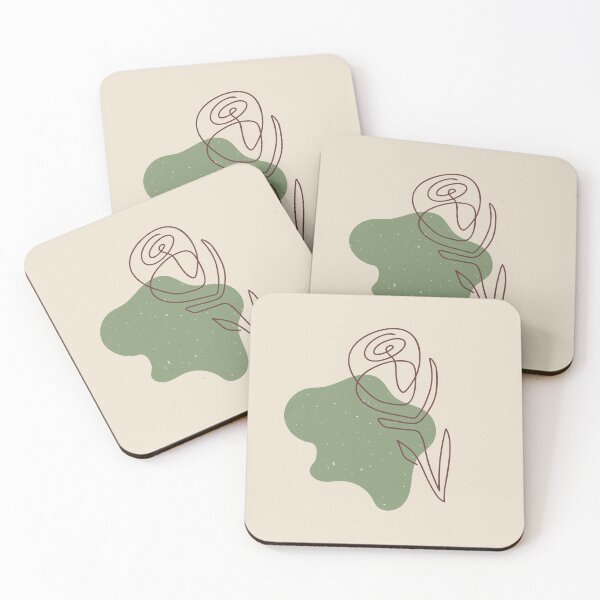 Artikelvorschau, Boho abstrakte Form botanische Strichzeichnung Rosenblume Erdfarben böhmisches Dekor entworfen und verkauft von BohoStudio.