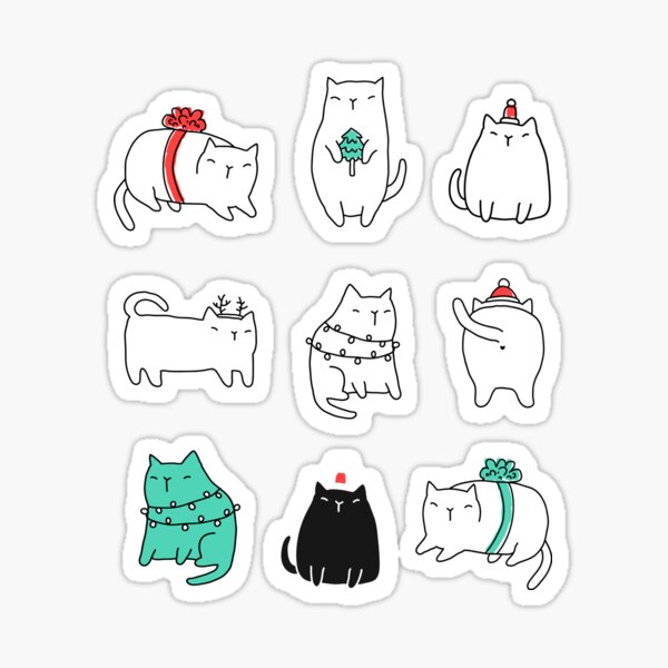 Fat Christmas cats Sticker
