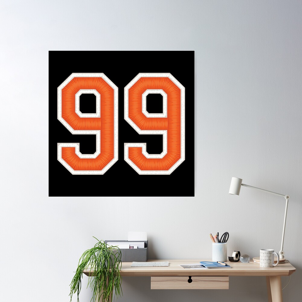 Sports Number 99 Jersey Ninety-Nine Orange' Poster for Sale by