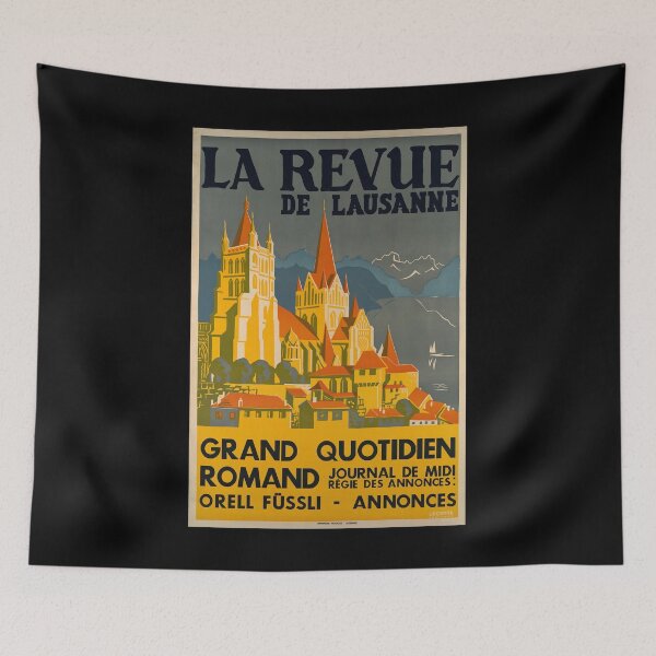 Item preview, retro la revue de lausanne grand quotidien romand journal de midi vintage reclame designed and sold by CorasPosters.